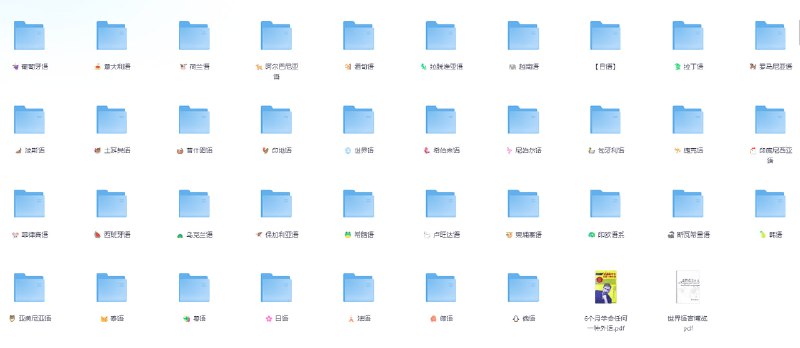 最新精整合37门小语种零基础全套学习资料超全的小语种学习资源，涵盖了从入门到进阶的各个阶段涵盖语种：葡萄牙语意大利语荷兰语阿尔巴尼亚语缅甸语拉脱维亚语越南语日语拉丁语罗马尼亚语波斯语土耳其语普什图语印地语世界语希伯来语尼泊尔语匈牙利语捷克语印度尼西亚语菲律宾语西班牙语乌克兰语保加利亚语希腊语卢旺达语柬埔寨语印欧语系斯瓦希里语韩语亚美尼亚语泰语粤语法语德语俄语资源类型：视频课程音频材料电子书籍学习笔记语法讲解…文化背景知识链接：